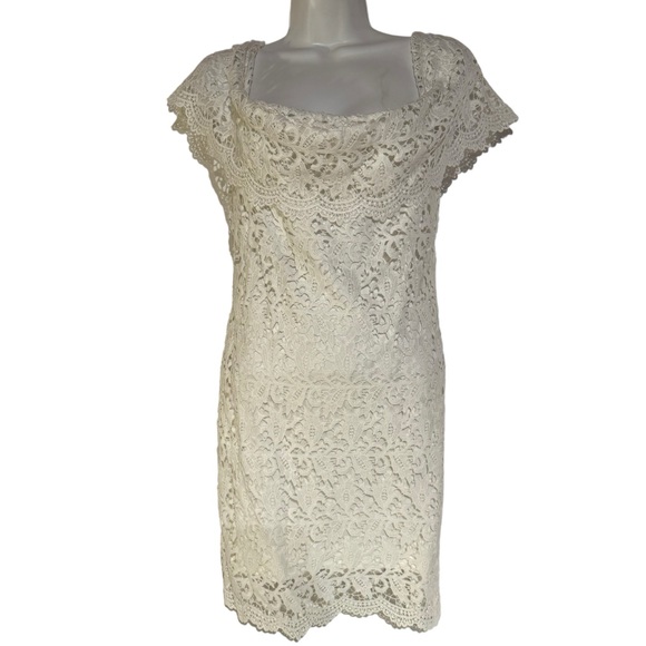 AVA WHITE LACE CUTOUT DRESS 6 - Picture 1 of 7
